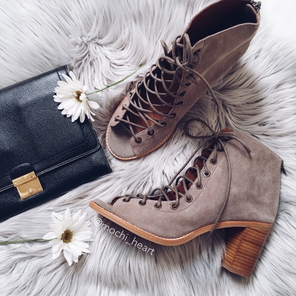 Jeffrey Campbell Shoes - Jeffrey Campbell Gray Taupe Suede Lace-Up Bootie